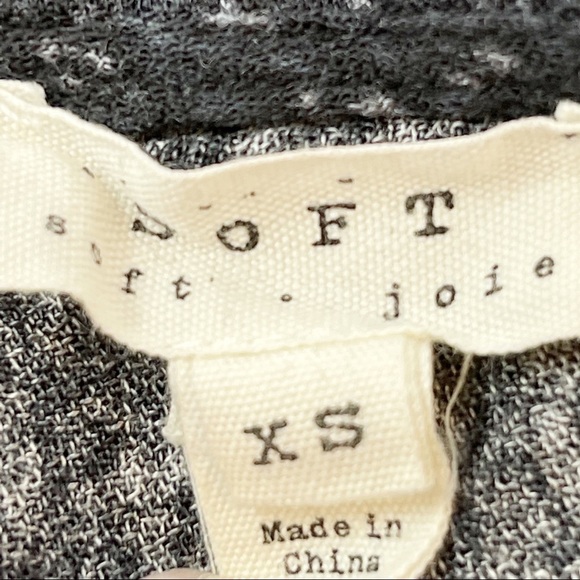 JOIE SOFT Women’s Charcoal Gray FINA FLOUNCE Dress 3/4 Sleeve Elastic Waist XS - Picture 6 of 7